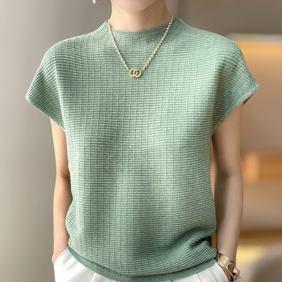 Lena Calm Ribbed Knit Tee