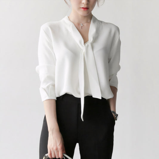 Elva Drape Soft V-Neck Blouse
