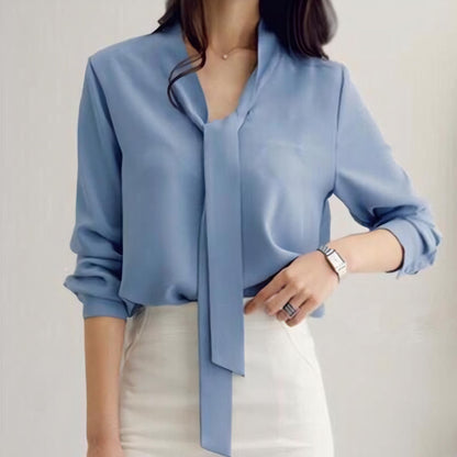 Elva Drape Soft V-Neck Blouse
