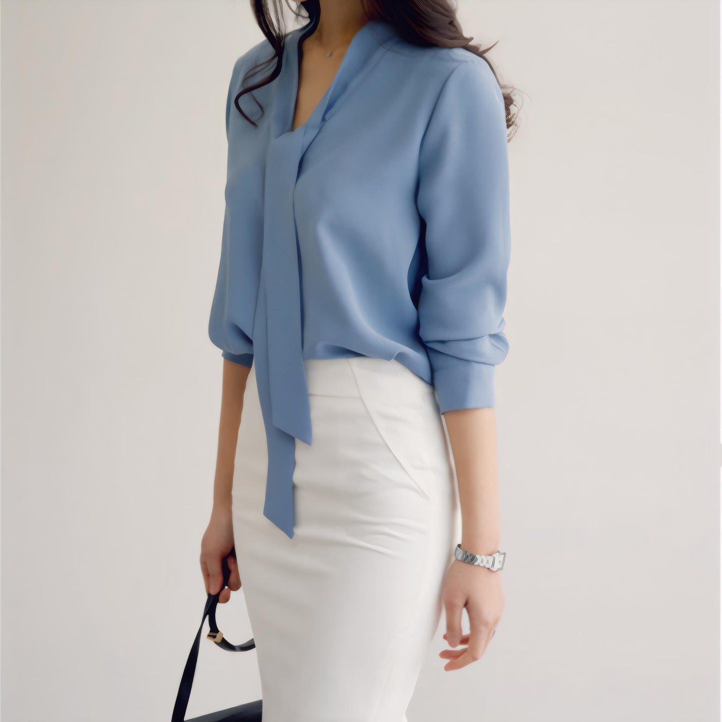 Elva Drape Soft V-Neck Blouse