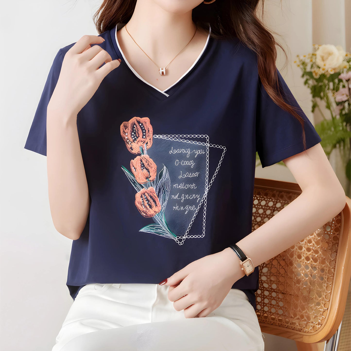Lynette Bloom Note Cotton T-Shirt