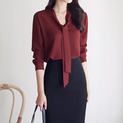Elva Drape Soft V-Neck Blouse