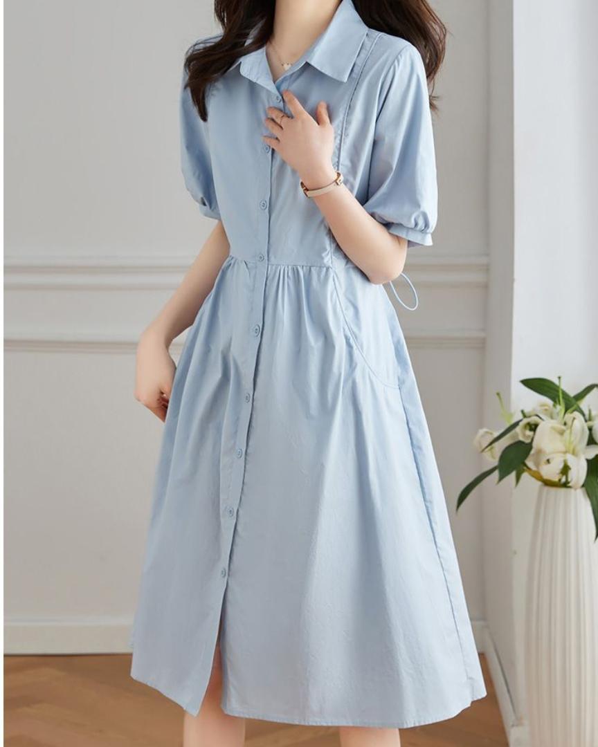 June Ease Cotton Shirt Dress