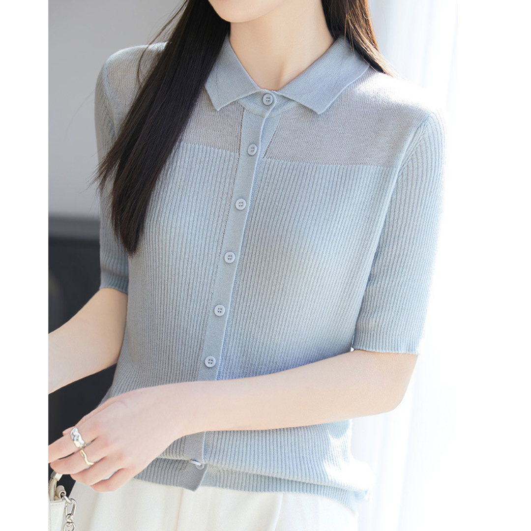 Irene Soft Rib Collar Knit