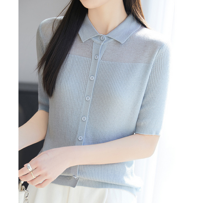 Irene Soft Rib Collar Knit