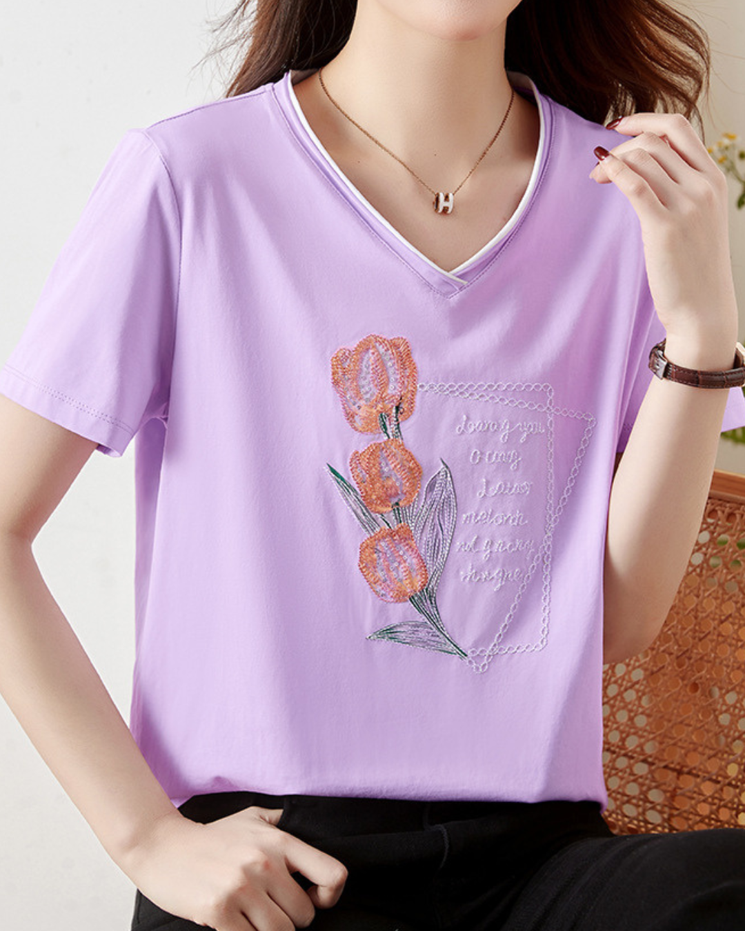 Lynette Bloom Note Cotton T-Shirt