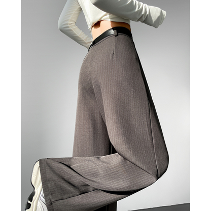 Amira Pinstripe Belted Trousers