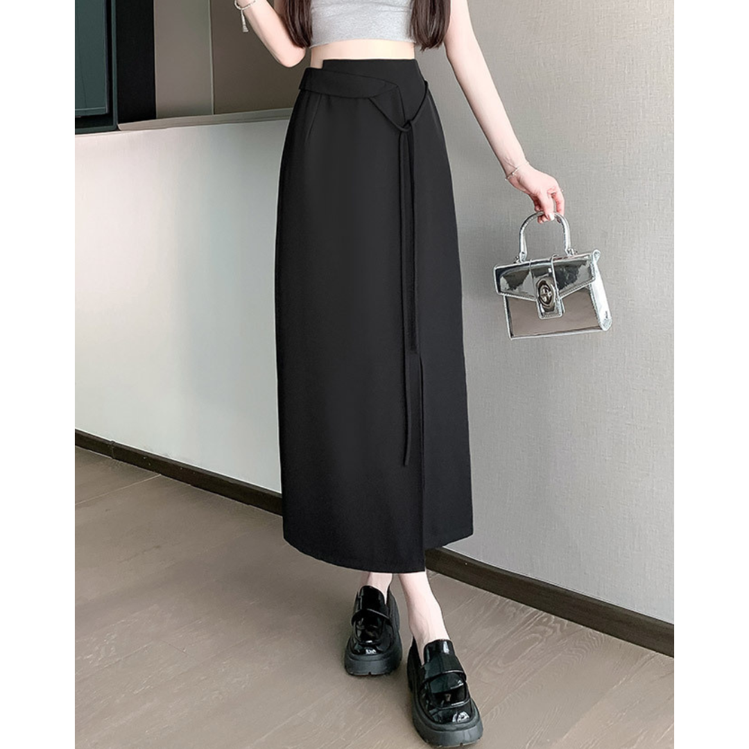 Clea Wrap Tie Midi Skirt