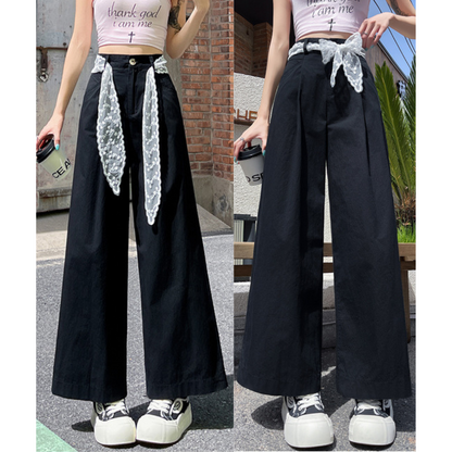 Liora Lace Bow Cotton Trousers
