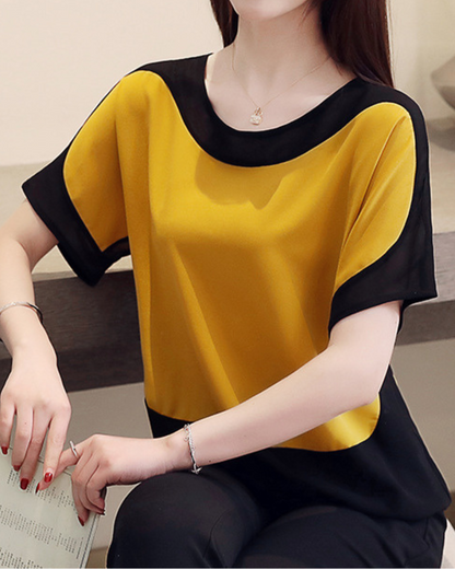 Mira Soft Contrast Flow Shirt