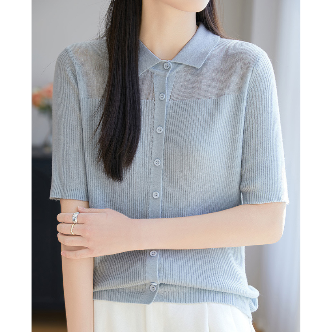 Irene Soft Rib Collar Knit