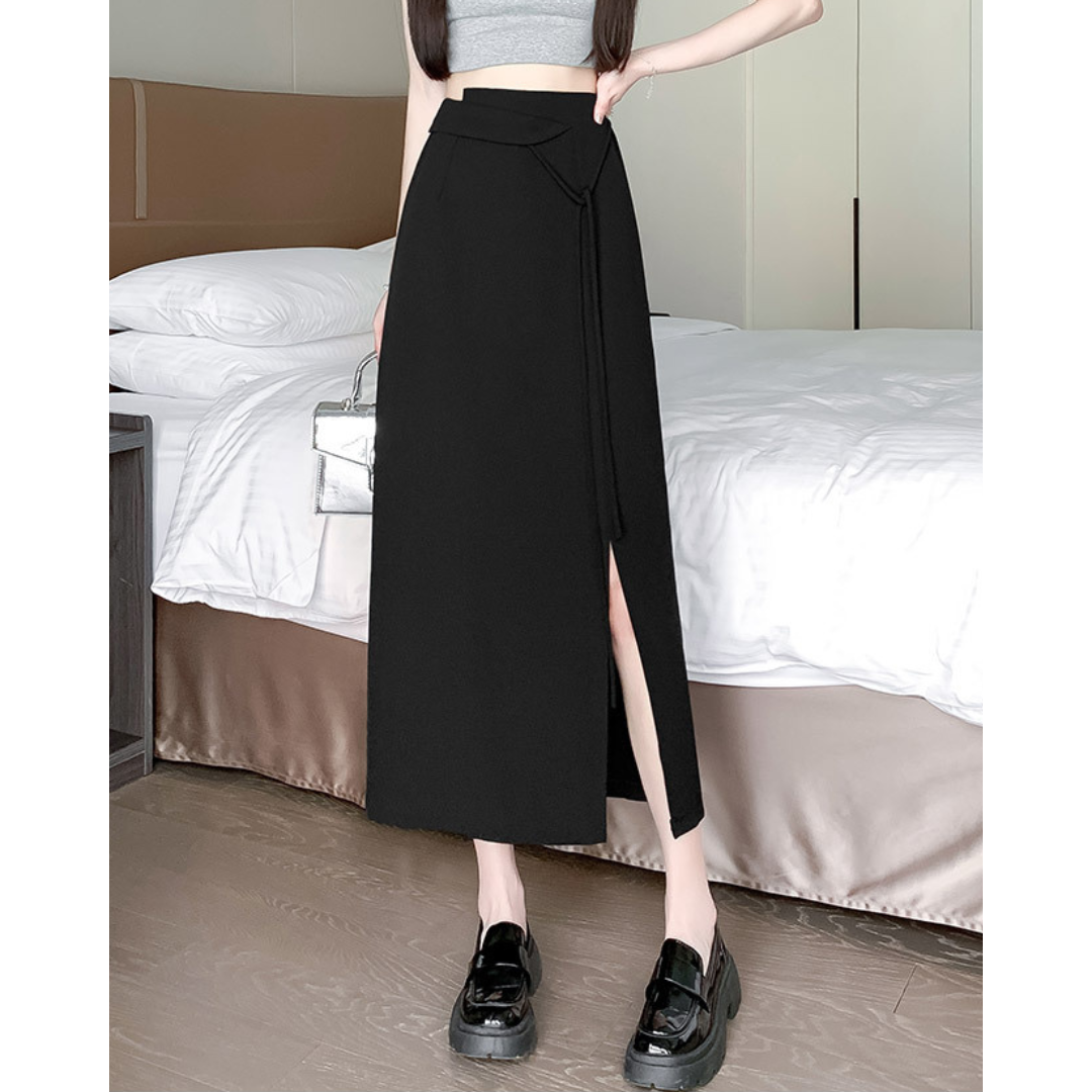 Clea Wrap Tie Midi Skirt
