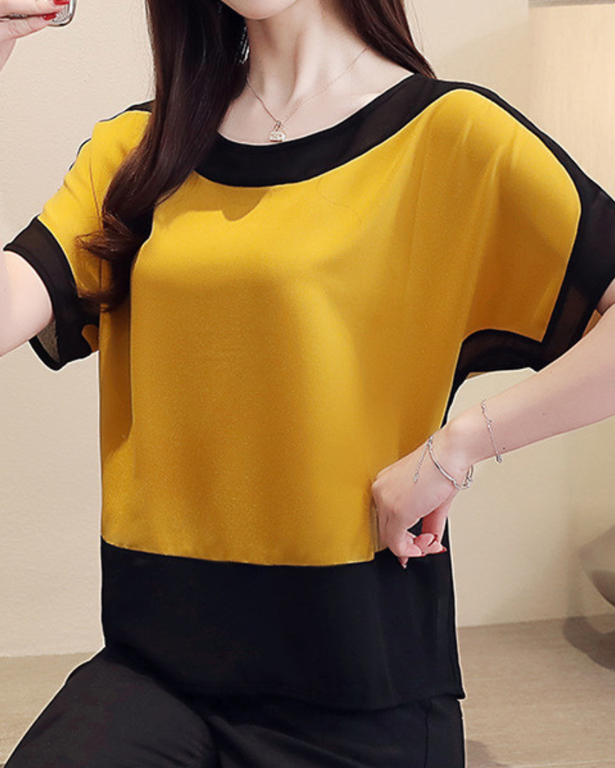 Mira Soft Contrast Flow Shirt