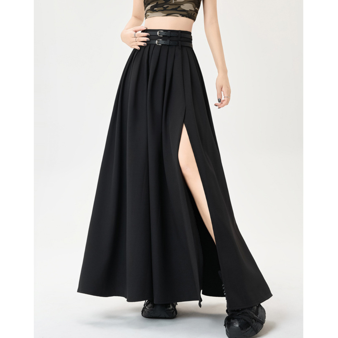 Nola Trim Pleat Slit Skirt
