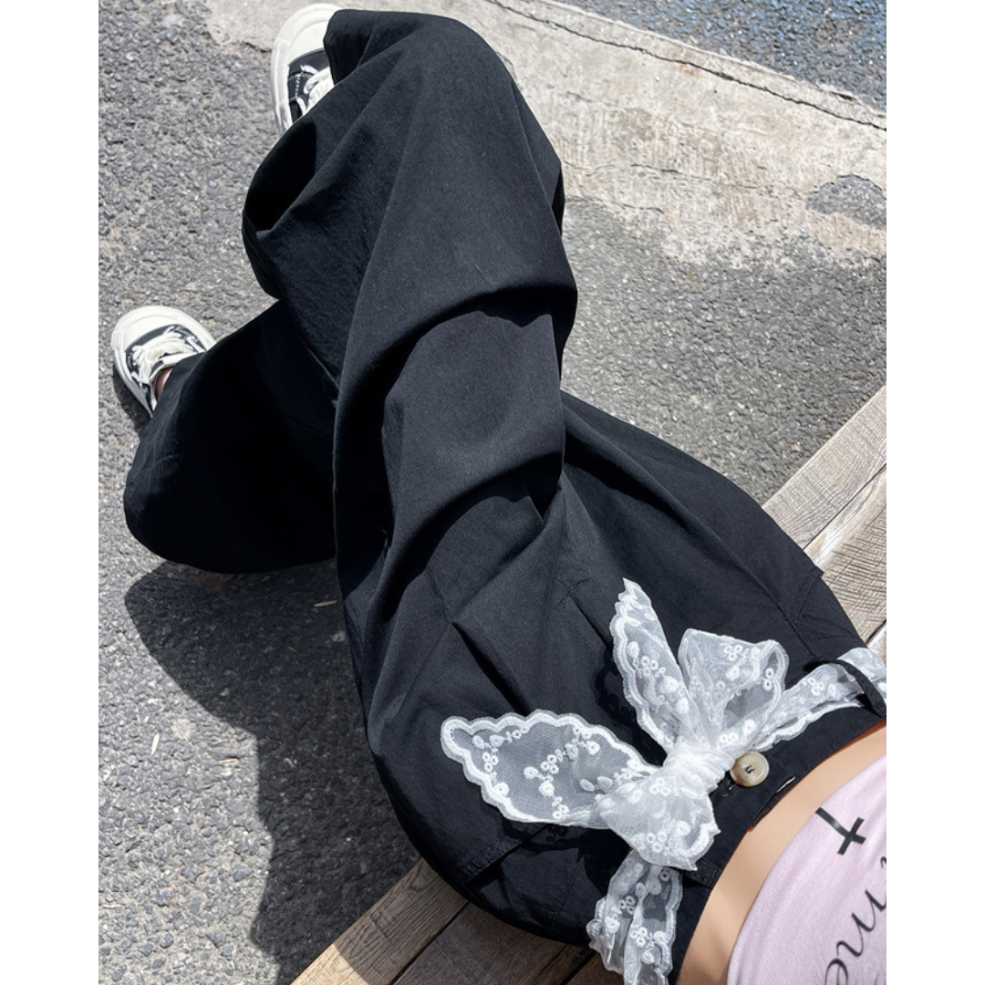 Liora Lace Bow Cotton Trousers