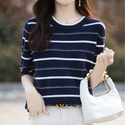 Celine Stitch Stripe Knit Top