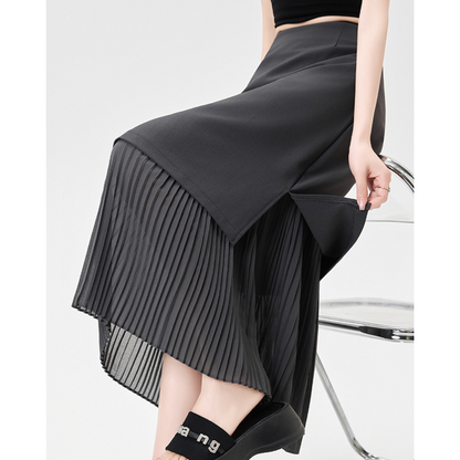 Mina Pleat Layer Midi Skirt