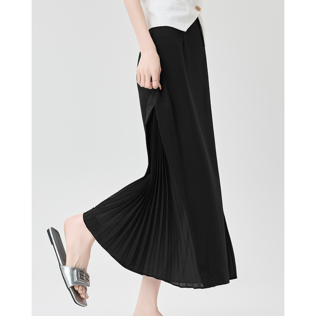 Lina Sheer Panel Midi Skirt