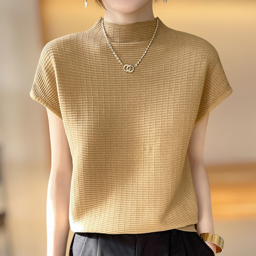 Lena Calm Ribbed Knit Tee