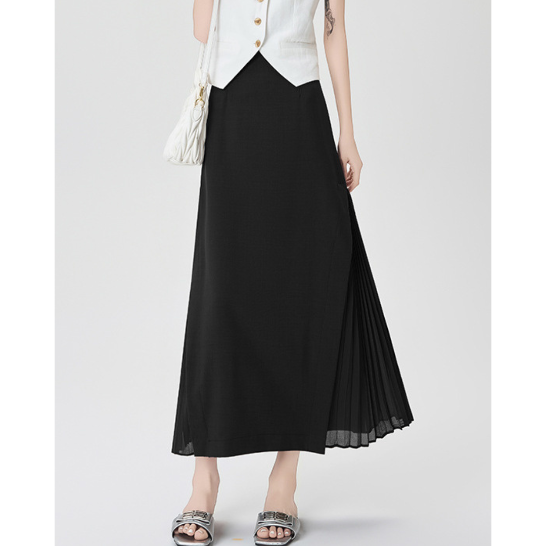 Lina Sheer Panel Midi Skirt