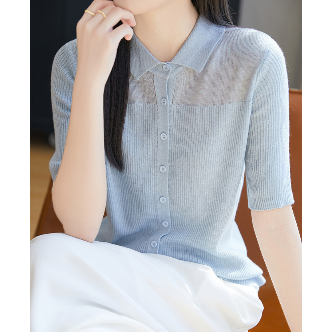 Irene Soft Rib Collar Knit