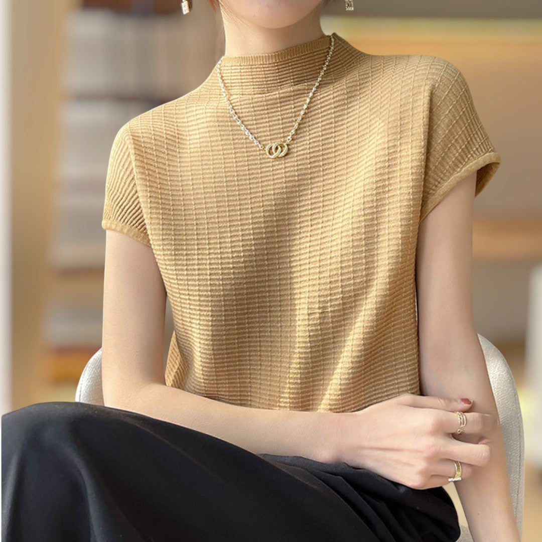 Lena Calm Ribbed Knit Tee