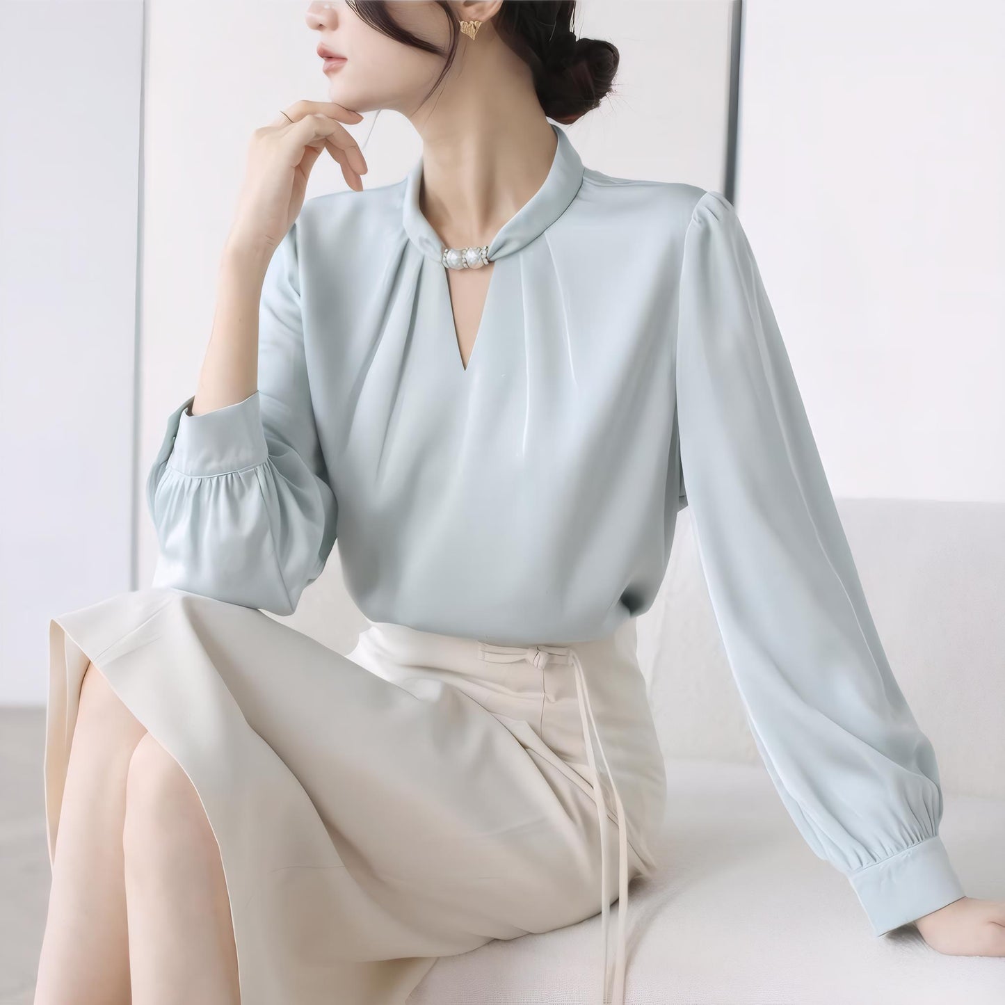 Lila Drift Long Sleeve Light Blouse