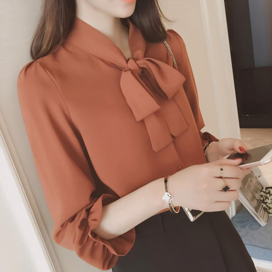 Luna Tie Soft Bow Blouse