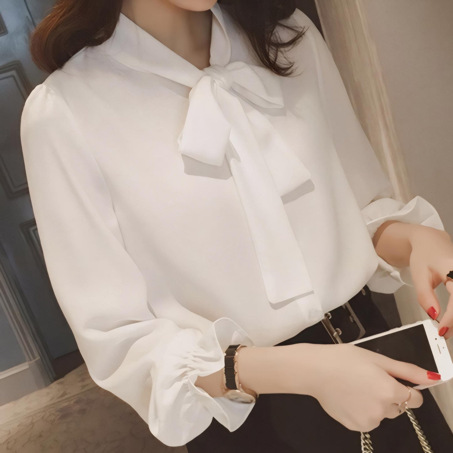 Luna Tie Soft Bow Blouse