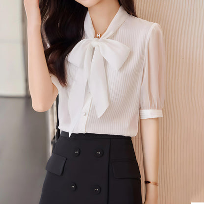 Adele Tie Sheer Blouse