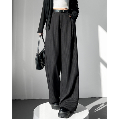 Amira Pinstripe Belted Trousers