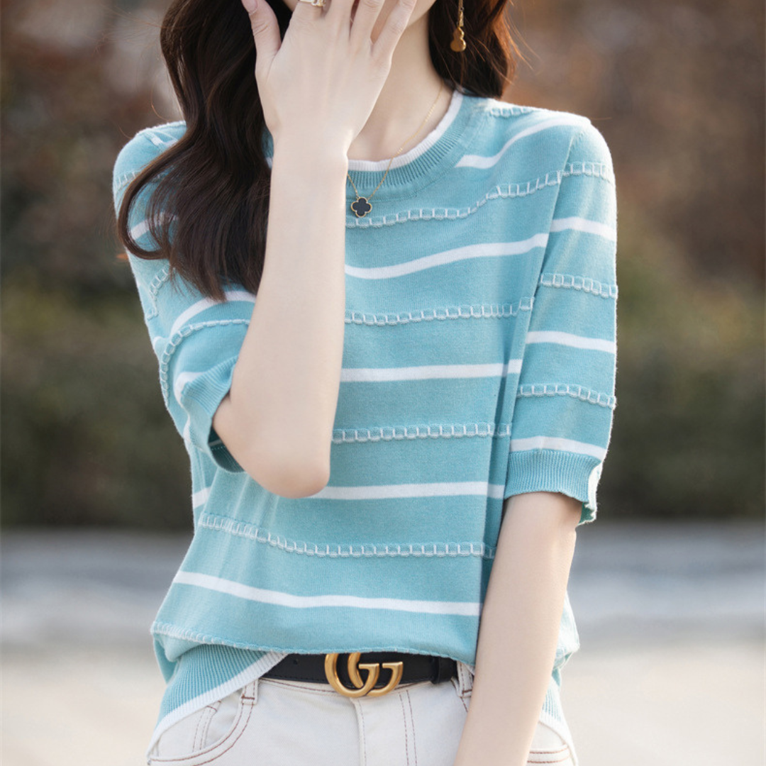 Celine Stitch Stripe Knit Top