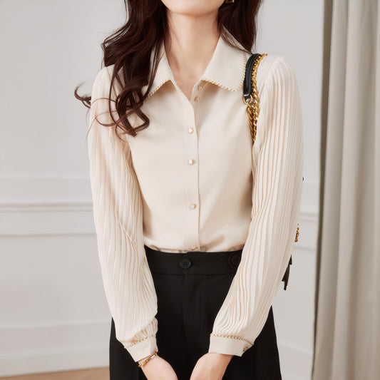 Aira Lapel Soft Collar Blouse