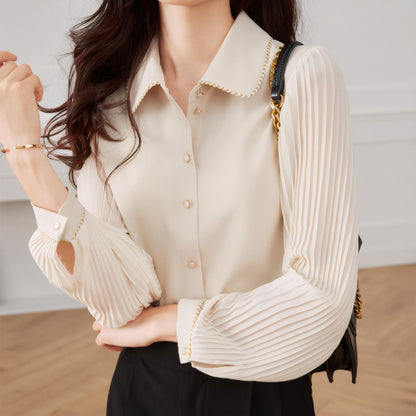 Aira Lapel Soft Collar Blouse