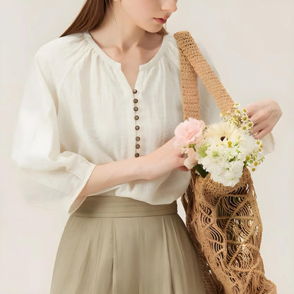 Maelle Calm Button Blouse