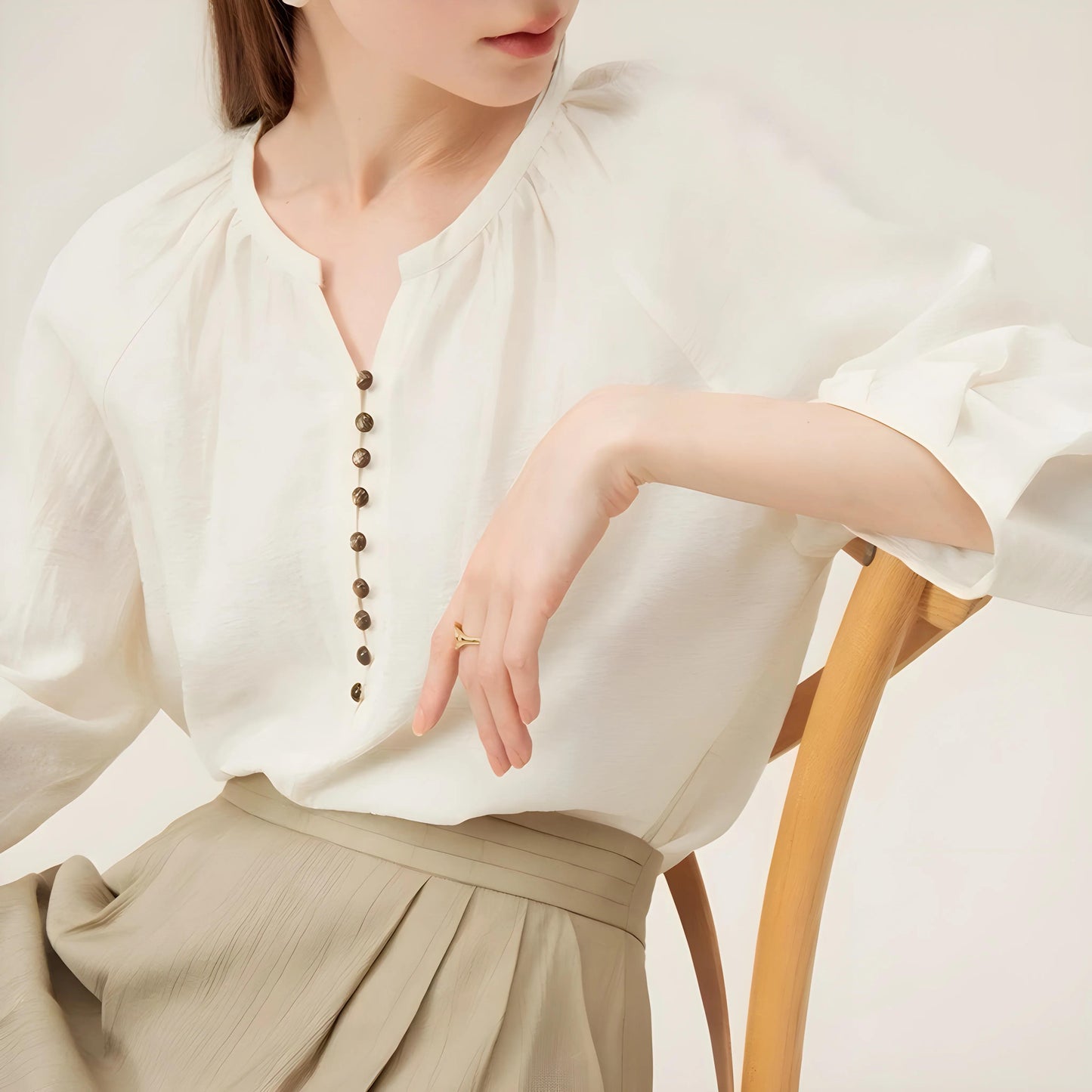 Maelle Calm Button Blouse