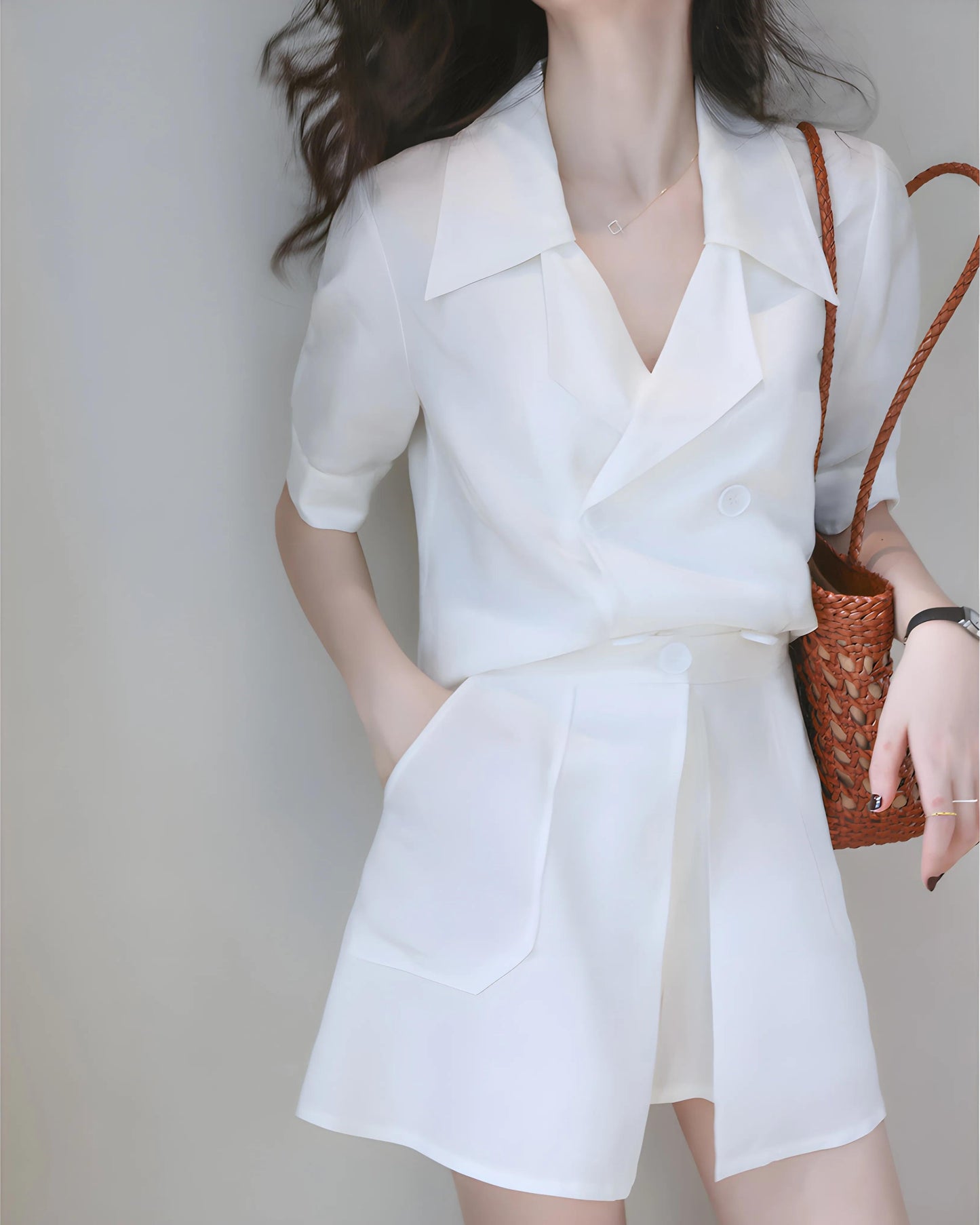 Isla Draped Collar Short Set