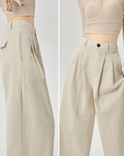 Mira Folded Wide Cotton Pants