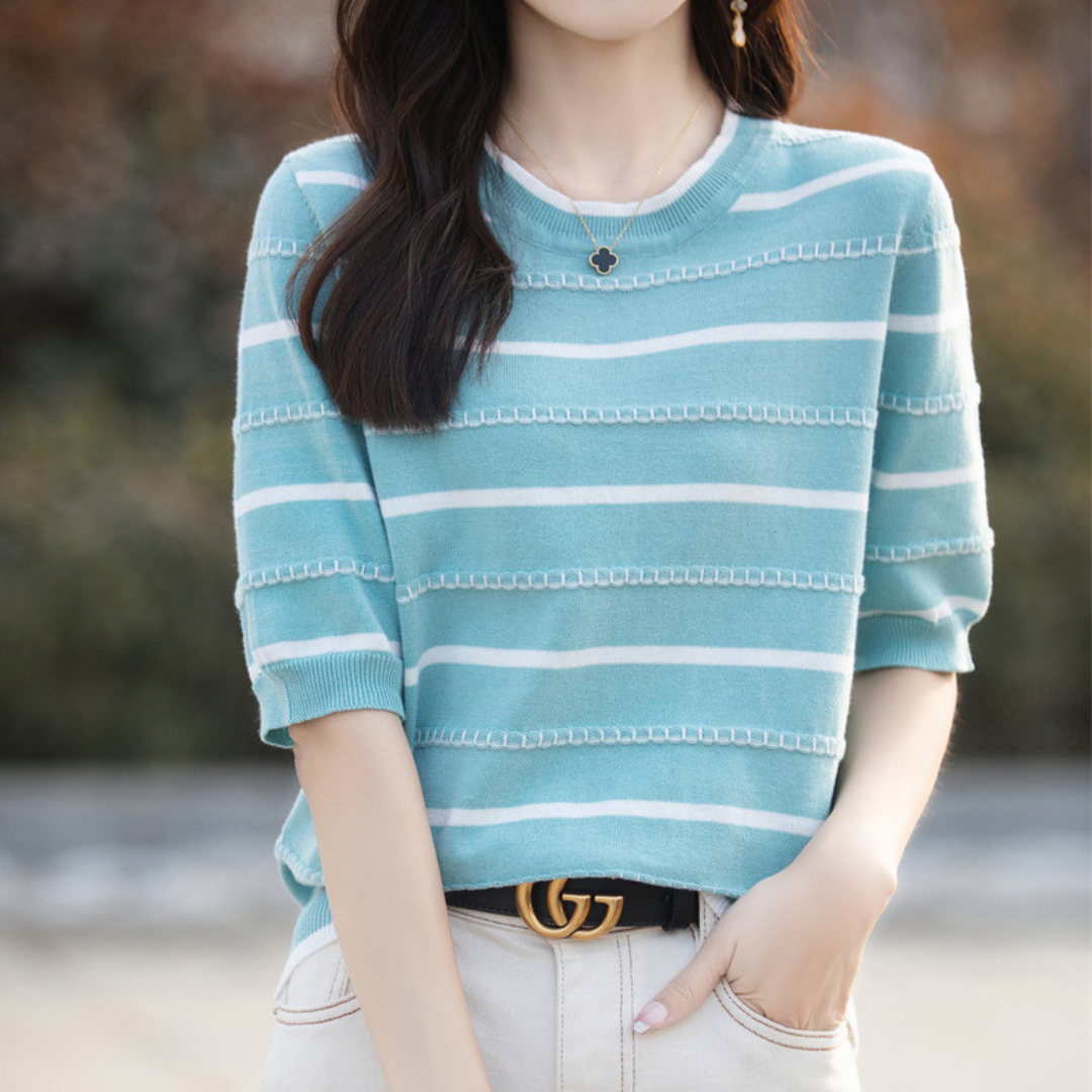 Celine Stitch Stripe Knit Top