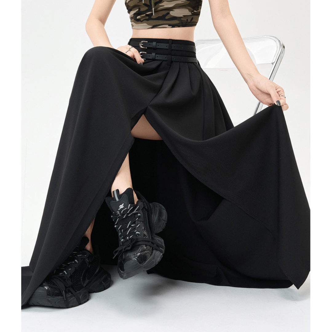 Nola Trim Pleat Slit Skirt