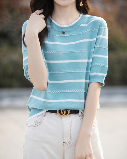 Celine Stitch Stripe Knit Top