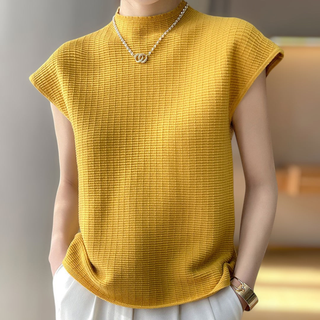 Lena Calm Ribbed Knit Tee