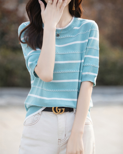 Celine Stitch Stripe Knit Top