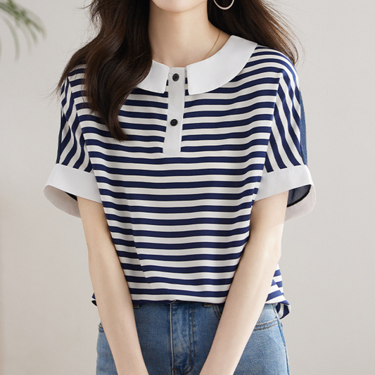 Marine Ease Stripe Collar Shirt