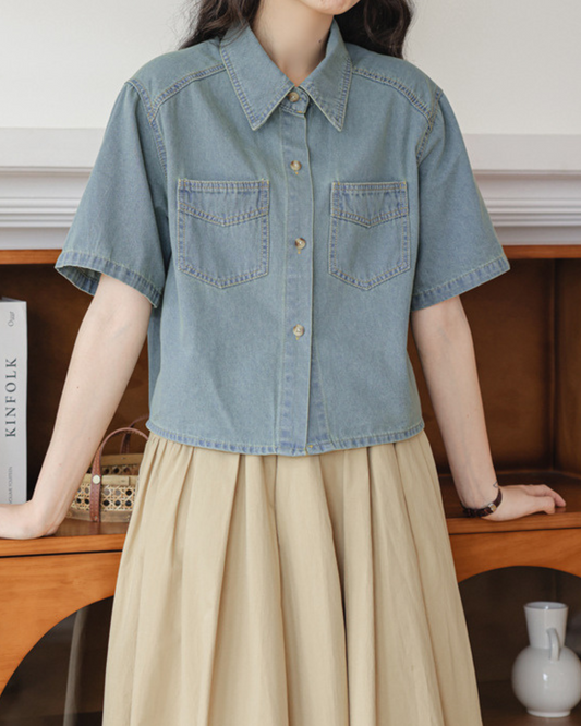 Aria Calm Pocket Denim Shirt