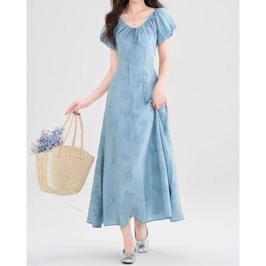 Willow Mist Drawstring Dress