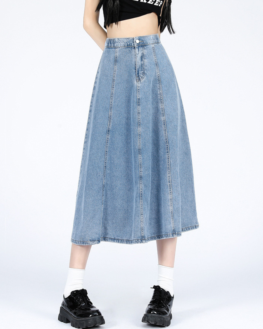 Liora Soft Pleat Denim Skirt