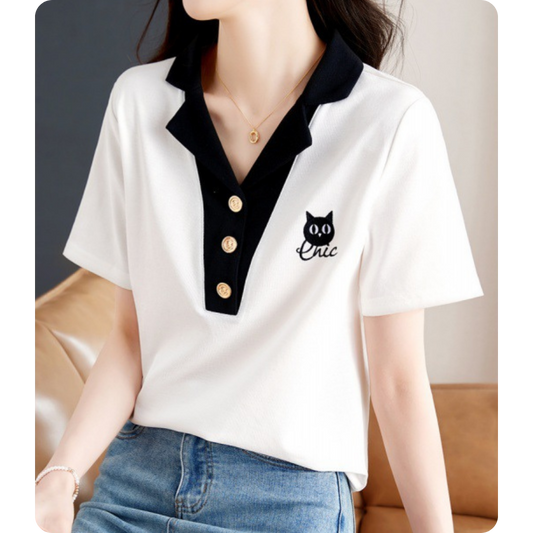 Milo Chic Cat Collar T-Shirt