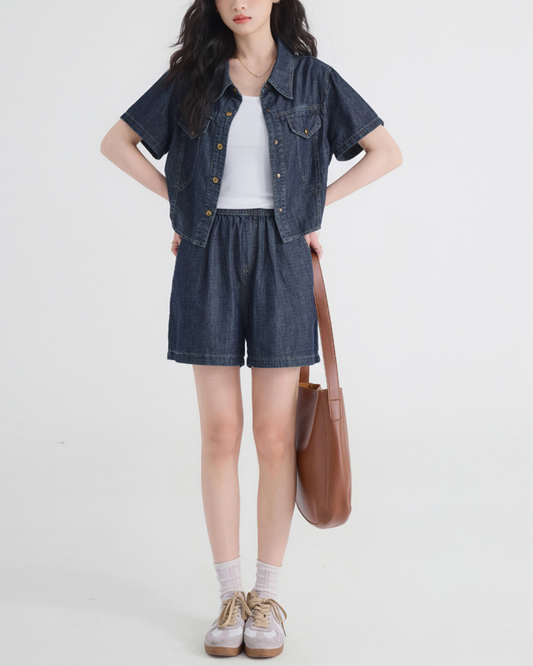 Tess Calm Denim Short Set