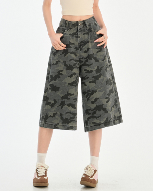 Lana Ease Camo Wide Crop Pants
